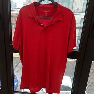 Vibrant Red Polo Shirt with Soft Cotton Fabric